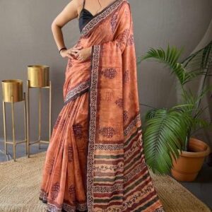 KAVERI Pure soft cotton tussar silk saree