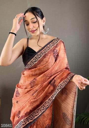 KAVERI Pure soft cotton tussar silk saree