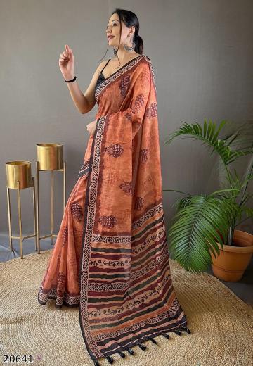 KAVERI Pure soft cotton tussar silk saree