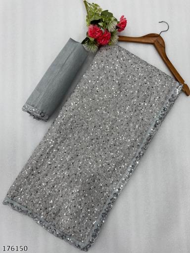 FAUX GEORGETTE BOLLYWOOD STYLE SEQUINS SAREE