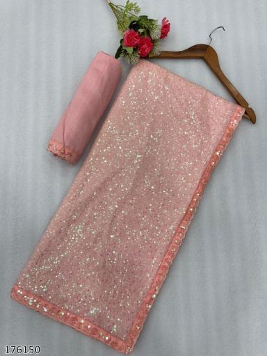 FAUX GEORGETTE BOLLYWOOD STYLE SEQUINS SAREE