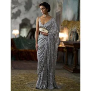 FAUX GEORGETTE BOLLYWOOD STYLE SEQUINS SAREE