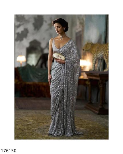 FAUX GEORGETTE BOLLYWOOD STYLE SEQUINS SAREE