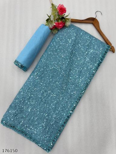 FAUX GEORGETTE BOLLYWOOD STYLE SEQUINS SAREE